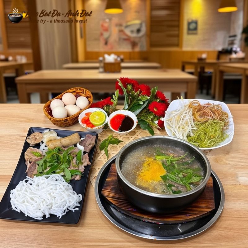 Hue Beef Noodle Soup in a Stone Bowl